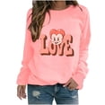 thumbnail image 2 of Meichang T-Shirt de la Saint-Valentin pour Femmes Mignon Cœur Graphique Hauts de Vacances Manches Longues Col Rond Sweat-Shirt Décontracté de Printemps, 2 of 3