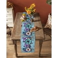 thumbnail image 5 of nqOlkjepod Spring Purple Flowers Table Runner 72 Inches Long Farmhouse Dress Scarves, Floral Mottled Teal Wall Retro Dining Tablerunner for Coffee Table/Kitchen Island/Party Décor, 18" x 72", 5 of 8