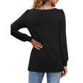 thumbnail image 6 of TEMOFON Womens Fall Tops Long Sleeve Shirts Tunic Tops Sweatshirts Casual Leggings Square Neck Puff Sleeve Blouses for Women Fall Winter LightWeight Dressy Solid Color Black Size XL, 6 of 6