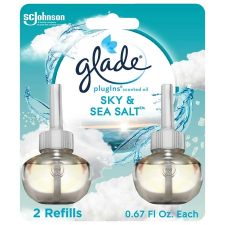 Glade PlugIns Scented Oil Air Freshener Refills - Sky & Sea Salt - 1.34 fl oz/2pk