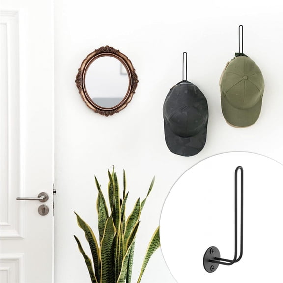 Hat Rack for Baseball Caps, Wall Mounted Hat Rack, Metal Space Saving Hat Hanger, Hat Organizer, Metal Hat Holders Hooks for Wall Storage Solution Entryway Bedroom Closet, Metal Hat Holder