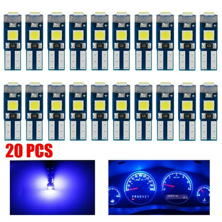 

20x T5 3030 3-SMD LED Instrument Panel Dash Dashboard Gauge Light Bulb W3W 74