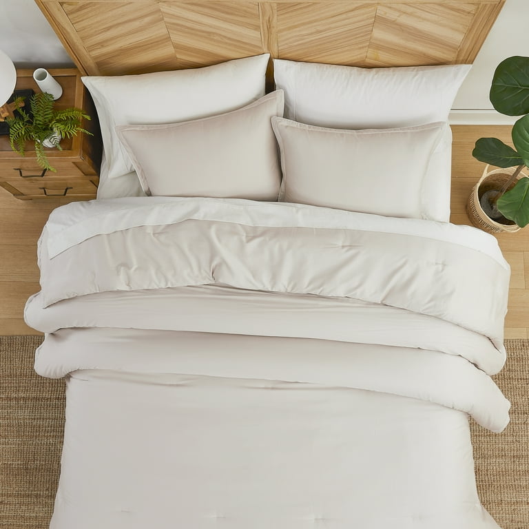 Bedsure Full Size Comforter & Sheet Set - All-Season Down Alternative Duvet Insert With Ultra Soft Sheets, Beige