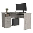 thumbnail image 5 of FM FURNITURE Raleigh L Shaped Desk Light Gray Engineered Wood, 5 of 5