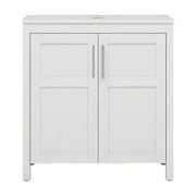 ELECWISH 30 Inches Traditional Bathroom Vanity in White Finish, Single Bathroom Vanity with Top and 2-Door Cabinet