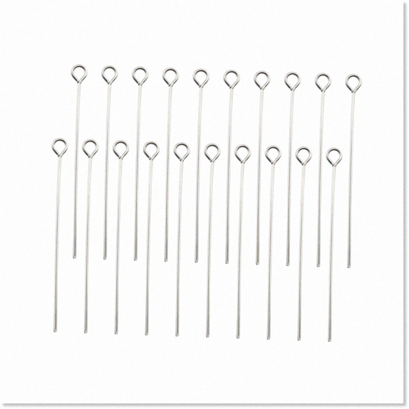 200PCS 1.6inch Premium 304 Acier Inoxydable Ouvert Épingles à Tête pour la Fabrication de Collier de Bijoux