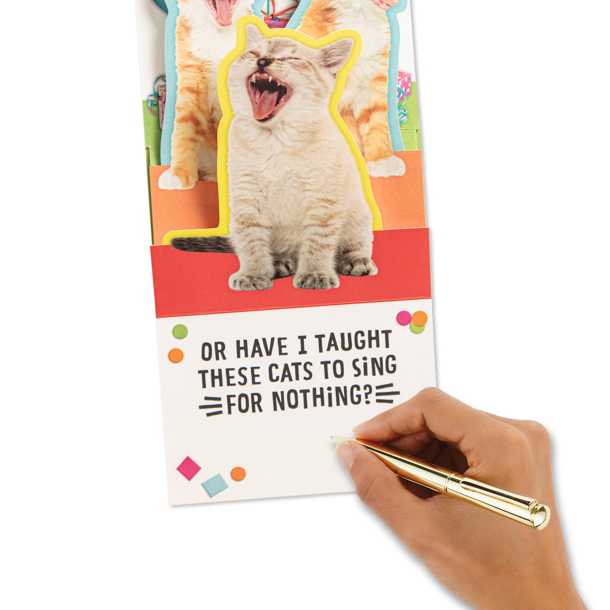 Hallmark Funny Musical Pop-Up Birthday Card (Singing Cats)