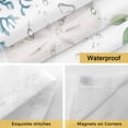 thumbnail image 4 of No Hook Shower Curtains with Snap-in Liner Set, Beach Coastal Waterproof Hotel Style Bathroom Shower Curtain, Summer Nautical Coral Shell Botanical Breathable Mesh Top Window Bath Curtains 66''x72'', 4 of 9