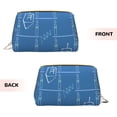 thumbnail image 3 of Large Clutch Leather Makeup Bag, Blue Candle Gyroscope Graffiti Travel Toiletries Bag, Ladies Cosmetic Storage Bag, 3 of 8