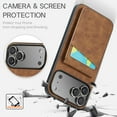 thumbnail image 4 of Allytechgroup Retro Wallet Case for Apple iPhone 17 Pro Max, RFID Blocking Cards Holder Kickstand Bumper Shockproof Anti-Scratch Premium PU Leather TPU Back Cover for Women Men, Brown, 4 of 8