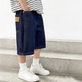 thumbnail image 3 of FRSASU Summer Boys Casual Denim Shorts Fashion Solid Color Thin Loose Baggy Jeans Relaxed Fit with Multi-Pocket Streetwear Blue, 3 of 7