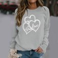 thumbnail image 1 of Fartey 2025 Chandail en Molleton pour Femmes Saint-Valentin Décontracté Manches Longues Col Rond Chandail Mignon Graphique Mode Vacances Chandails en Molleton Gris, 1 of 4