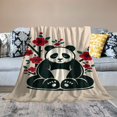 thumbnail image 2 of Orinice Panda Cherry Blossoms Warm Lightweight Blanket Soft Fleece Blankets Throw Blanket for Living Rooms Sofa Decor All Seasons Exquisite Gifts 50x60in, 2 of 6