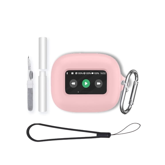 Soft Silicone Protective Case for JBL Live Beam 3/ Buds 3/ Flex 3 Earbuds,Shockproof & Anti-Scratch Cover with Keychain,Lanyard & Cleaning Kit,Anti-Lost & Dustproof Protector-PINK