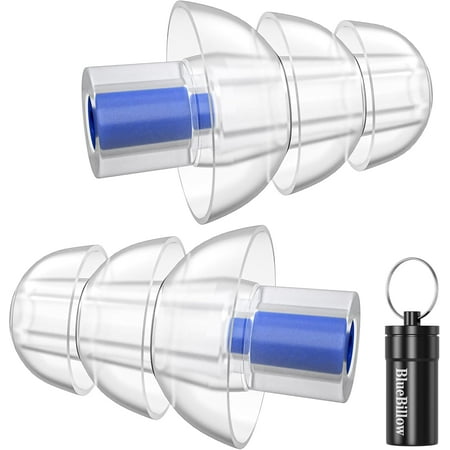 True High Fidelity Ear Plugs For Concerts [25Db Noise Reduction] Hearing Protection Concert Earplugs For Musicians And Noise Sensitivity Suit For Festivals Nightclubs And All Raves (Blue)