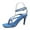 Blue, variant on EQWLJWE Heels For Women Ankle Strap Summer Slide Leather Solid Heeled Sandals Wedding Party Shoes
