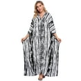 thumbnail image 4 of HDE Women UPF 30+ Kaftan Dress Oversize V Neck Long Plus Size Maxi Swim Cover Up, 4 of 5
