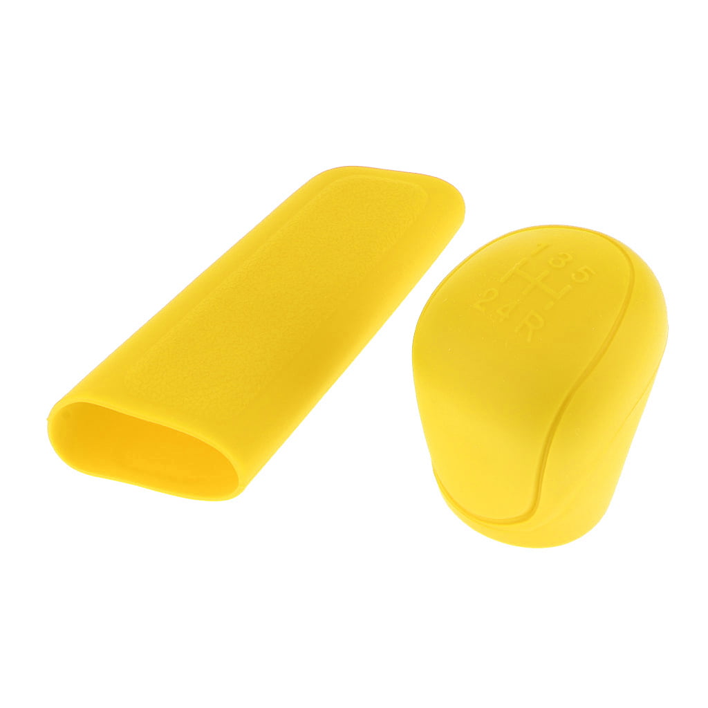 H HILABEE Silicone Car Hand Brake Cover Automobiles Accessories Yellow 