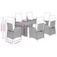 thumbnail image 4 of vidaXL 7 Piece Garden Dining Set with Cushions Beige Poly Rattan, 4 of 5