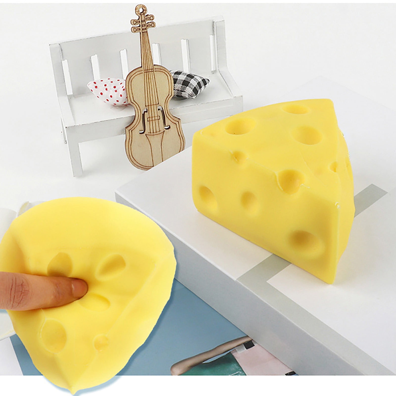 Cheese Squishy Stress Relief Squeeze Soft Slow Rising Realistic Peanut Shape Desk Fidget