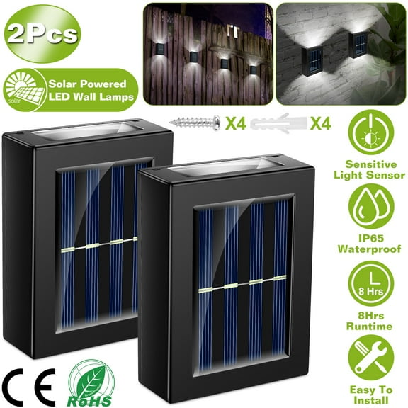Solarek 2Pcs Outdoor Light Sensor Lamp Dusk to Dawn Sensor Lamps for Patio Landscape Yard White Lighting Color