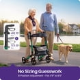thumbnail image 3 of KEKOY Walkers for Seniors Foldable Mobility Rollator with Seat 350 lb, Adjustable Handles and Backrest Height, Adult Aluminum Rolling Walker, 8" Big Wheels, Green, 3 of 10