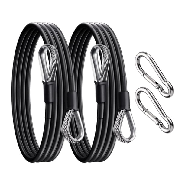 2 extensiones de cable de gimnasio de acero inoxidable, versátiles para poleas, máquinas de cable, entrenamiento de fuerza para bíceps y LAT.