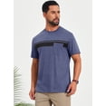 thumbnail image 4 of DARING DIVA Men's Chest Pocket Striped Print Crew Neck Short Sleeve T-Shirt XL Dark Blue, 4 of 7