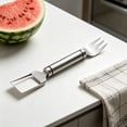 thumbnail image 5 of Watermelon Cutter, Binkne 2-In-1 Stainless Steel Fruit Cutter, Dual Head Watermelon Fork Cutter Tool, Summer Fruit Cutting Kitchen Gadget for Home, 5 of 5