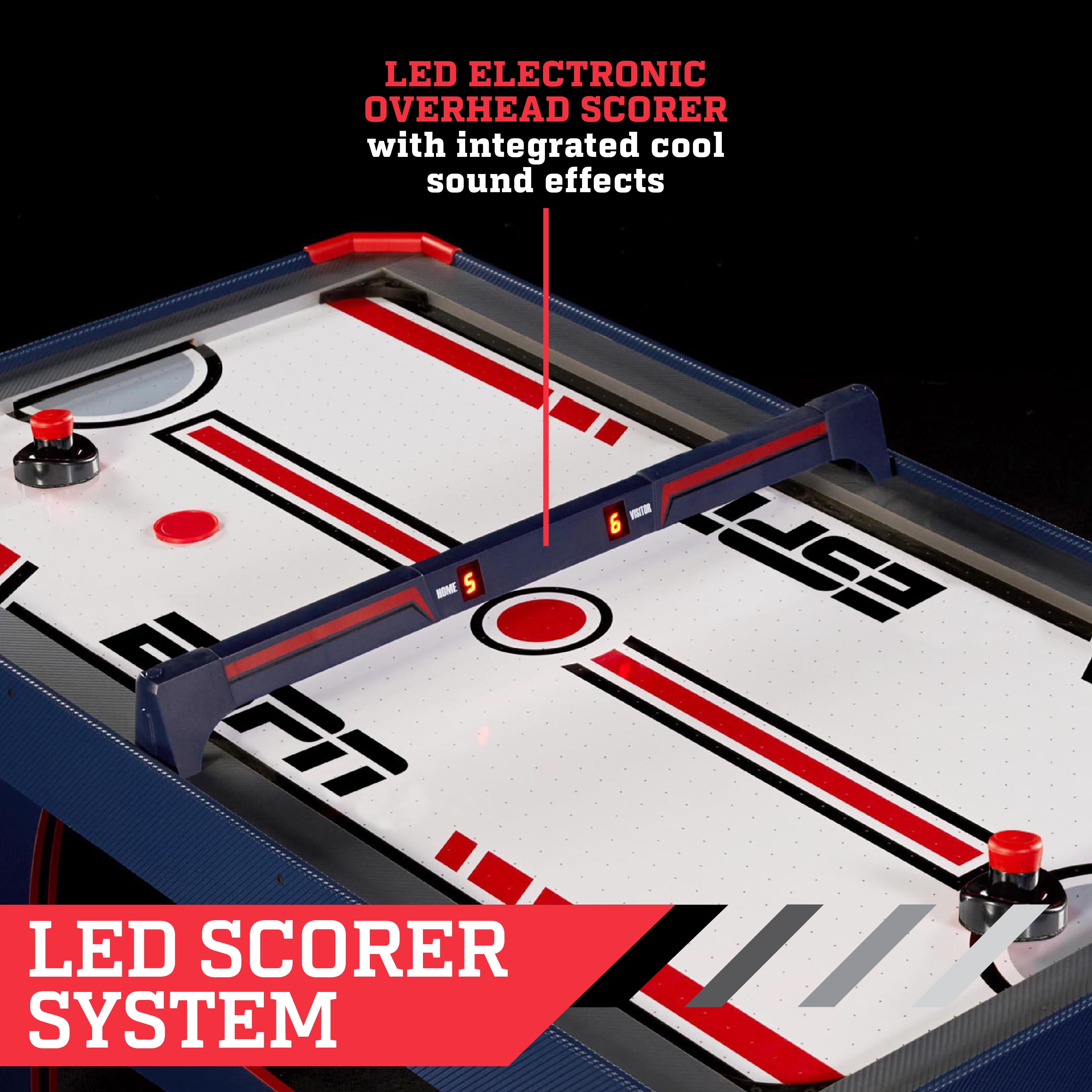 Espn 60 Inch Air Powered Hockey Table With Overhead Electronic