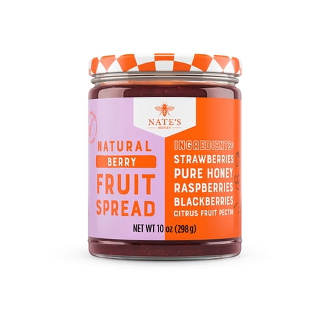 Nate's Honey Sweetened Natural Berry Fruit Spread, 10 oz