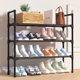 thumbnail image 1 of Zapatero - Organizador de zapatos de 3 niveles, estante de almacenamiento de zapatos de metal resistente, zapatero apilable para armario, zapatero independiente para entrada, fácil de montar, negro,, 1 of 7