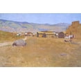 thumbnail image 2 of Remington, Frederic 24x17 Gold Ornate Wood Framed with Double Matting Museum Art Print Titled - A Mining Town Wyoming, 2 of 4
