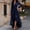 X-495Navy, variant on YMNXA Womens Dress Long Sleeve V Neck Solid Color Ruffles Pleated Detail Comfortable Stylish Dresses For Party And Formal Occasions,Black,L