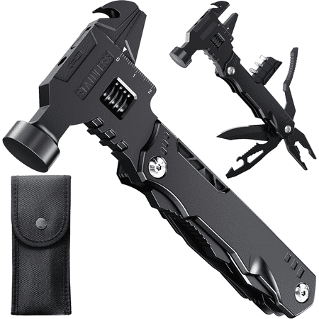 16-in-1 Multitool Multi functional wrench Hammer combination Hand Tools- Compact DIY Survival Multi Tool With Screwdriver Pliers Bottle Key Knife Adjustable Wrench