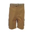 thumbnail image 2 of Men Summer Slim Casual Shorts Fashion Solid Color Cargo Pants with Belt, Stretch Shorts with Multi Pockets, 2 of 5