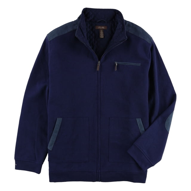 Tasso Elba Veste en Faux Suède pour Hommes, Bleu, Moyen