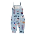 thumbnail image 3 of YunPes Girls Jumpsuit Summer Independence Day Clothing Strapless Personalized Printing Retro Comfortable Casual Jumpsuit Baby Girl Pineapple Clothes, 3 of 7
