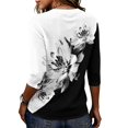thumbnail image 7 of Abstract Geometric Print Top for Women, Crew Neck Half Sleeve Loose Fit Tunic Blouse - Lightweight Casual Summer Tee Shirt Black L, 7 of 7