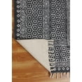thumbnail image 4 of Casavani Handmade 100% Cotton Rug Living Room Area rug Black Area Kilim 4x12 feet, 4 of 5