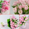 thumbnail image 7 of 15 Pcs Real Touch Artificial Tulips, Light Pink Fake Tulip Flowers with Flexible Stems, Faux PU Tulips for Wedding Bouquet, Spring Home Decor, Office Desk, Mother's Day Centerpiece Decorations, 7 of 7