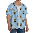 thumbnail image 2 of Gukieu German Shepherd Puppy Print Men's Short-sleeved Shirts, Button-down Pocket Shirts, T-shirts, Beach Vacation Travel Summer Clothing-3X-Large, 2 of 5
