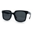 thumbnail image 4 of Womens Subtle Heart Metal Stud Horn Rim Plastic Retro Sunglasses All Black, 4 of 8