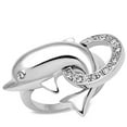thumbnail image 1 of Alamode 3W032-6 Women Rhodium Brass Ring with Top Grade Crystal in Clear - Size 6, 1 of 1
