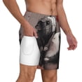 thumbnail image 3 of Picia Heart Guinea Pig Couple pattern Mens Swim Trunks with Compression Liner Stretch Beach Shorts Quick Dry with Zipper Pockets No-Chafing Board Shorts-Large, 3 of 9