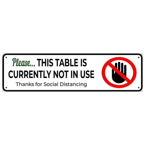 Please This Table Is Currently Not In Use For Door Or Window Protection Required Unique Aluminum Metal Sign 4"x13.5"