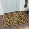 thumbnail image 1 of 2x3 Small Bath Rugs Kitchen Throw Mat Non Slip Carpet for Front Door Chair,Floral Pattern, Red, 1 of 6