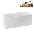 thumbnail image 3 of 59" Streamline G-79-310-BBR Soaking Glossy White Freestanding Tub and Tray With Internal Drain in Brushed Brass, 3 of 13