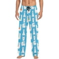 thumbnail image 2 of FREEAMG Cute Llama Alpaca Pajama Pants for Men, Men's Separate Bottoms, Pure Cotton Comfortable Lounge Pants for Men（205）, 2 of 7
