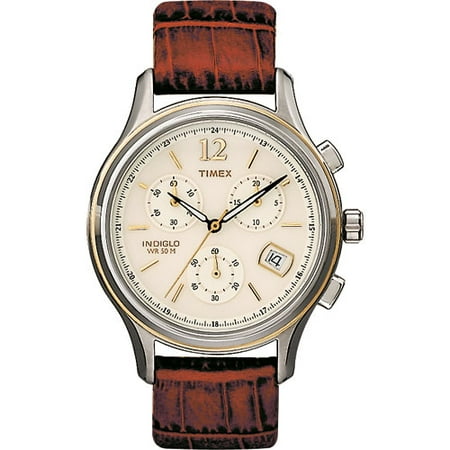 Men's Brown Leather Chronograph Watch